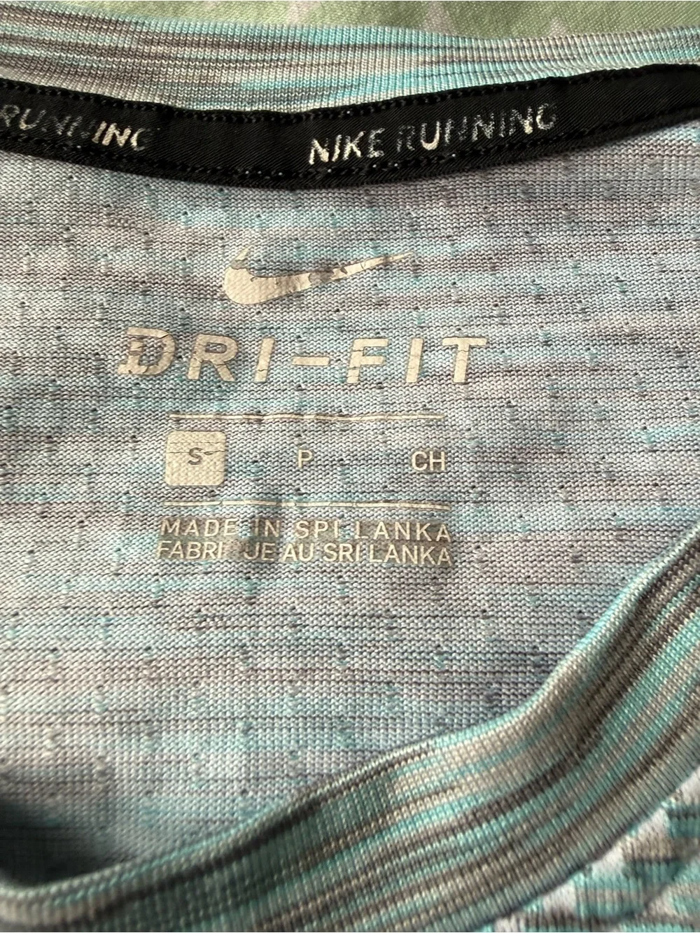 Nike Long Sleeve Performance Top in Heather Blue and Gray